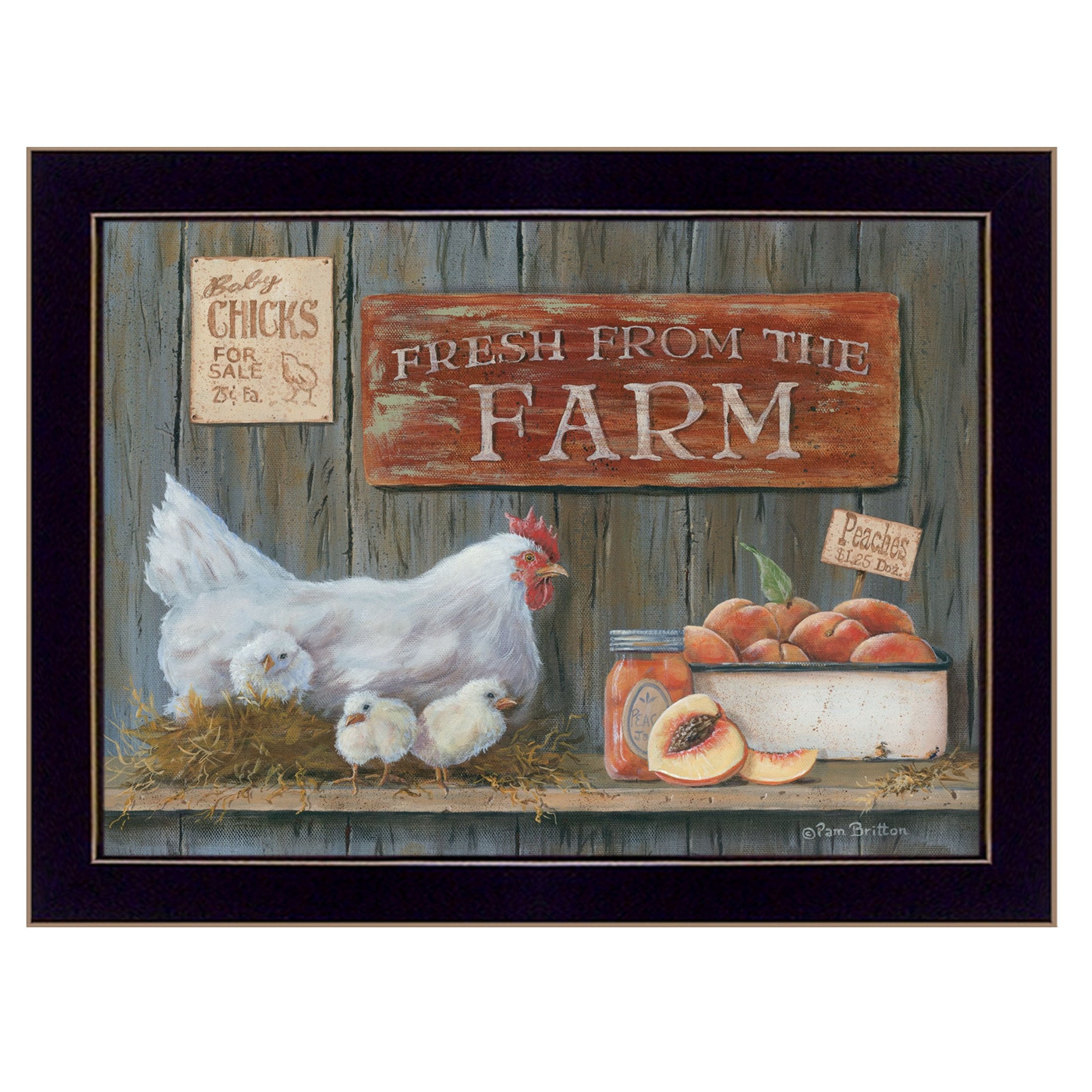 'Fresh from the Farm' By Pam Britton, Ready to Hang Framed Print, Black Frame