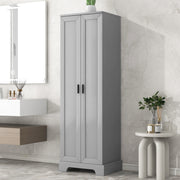 Storage Cabinet with Two Doors for Bathroom, Office, Adjustable Shelf, MDF Board, Grey(Old SKU:N725P181207E)