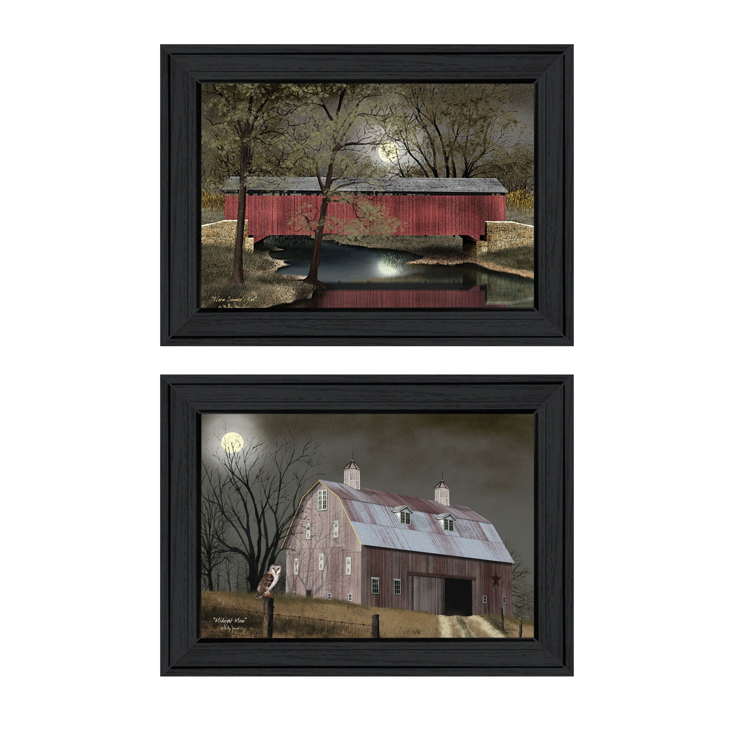 'Midnight Moon' 2-Piece Vignette By Billy Jacobs, Black Frame