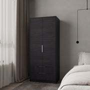 Forest 2 Door Wardrobe with Hanging Rod and 2 Drawers, Wengue