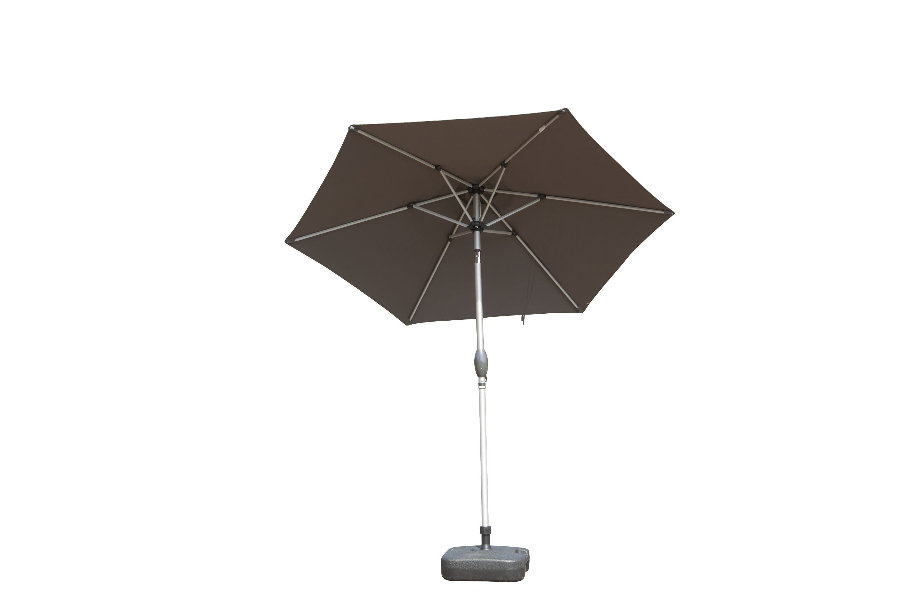 7.5FT Patio Umbrella, Outdoor Table Umbrella with Push Button Tilt and Crank, UV Protection Waterproof Market Sun Umbrella with 6 Sturdy Ribs for Garden, Deck, Backyard, Pool (Gray)