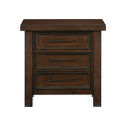 Classic Brown Finish 1pc Nightstand of 3x Drawers Mango Veneer Wood Transitional Bedroom Furniture