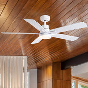 52' White Lowe Profile Ceiling Fan with Light