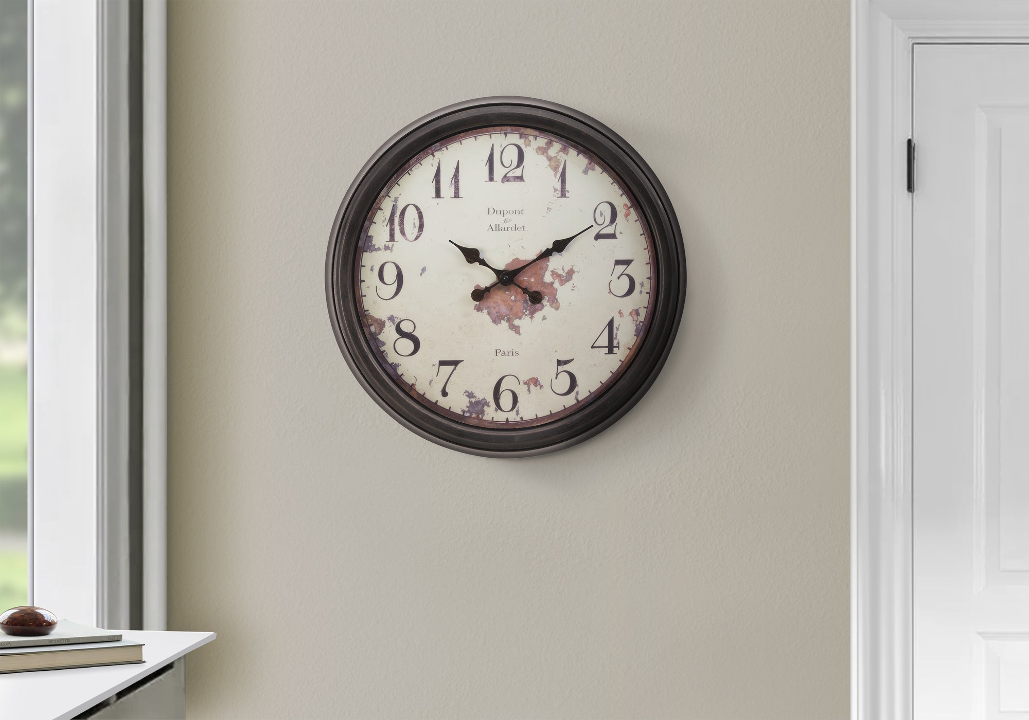 Clocks, 20' Round, Wall Clock, Brown, Transitional