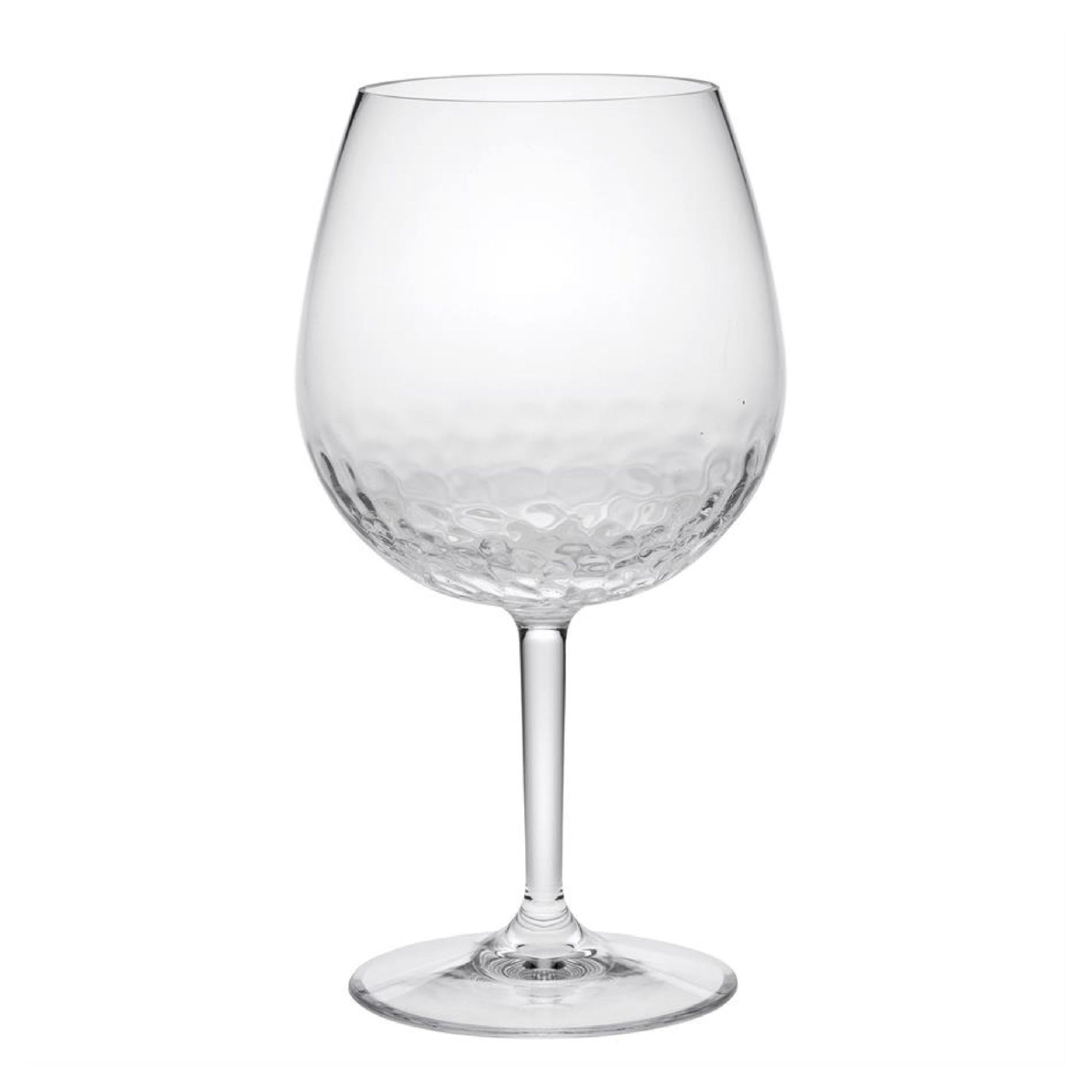 LeadingWare Unbreakable Tritan Wine Glass Set with Hammer Design, Clear BPA-Free Plastic, 22oz