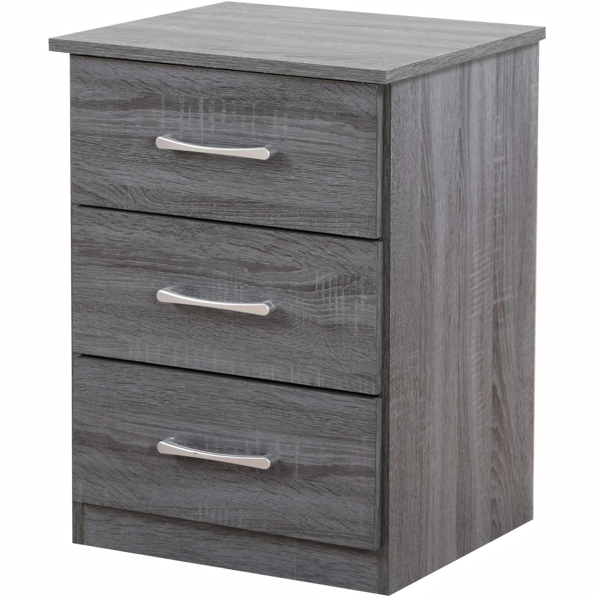 Chic Gray Contemporary Nightstand with Storage and Modern Design