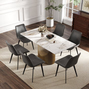63 'Modern Artificial Stone White Pandora Panel Bronze Iron Metal Legs-Can Accommodate 6-8 People