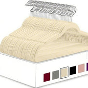 Beige Velvet hanger, 50pack