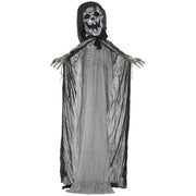 Outsunny 74' Life Size Outdoor Halloween Decorations Skeleton Witch, Animated Prop Animatronic Decor with Sound and Motion Activated, Light Up Eyes and Chest, Howling and Chain Sound