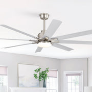 52-Inch Smart Ceiling Fan With Lights,6 Wind Speed,With 8 Black ABS Blades,Voice Remote,Fan For Bedroom,Living Room,Patio,Kitchen,etc