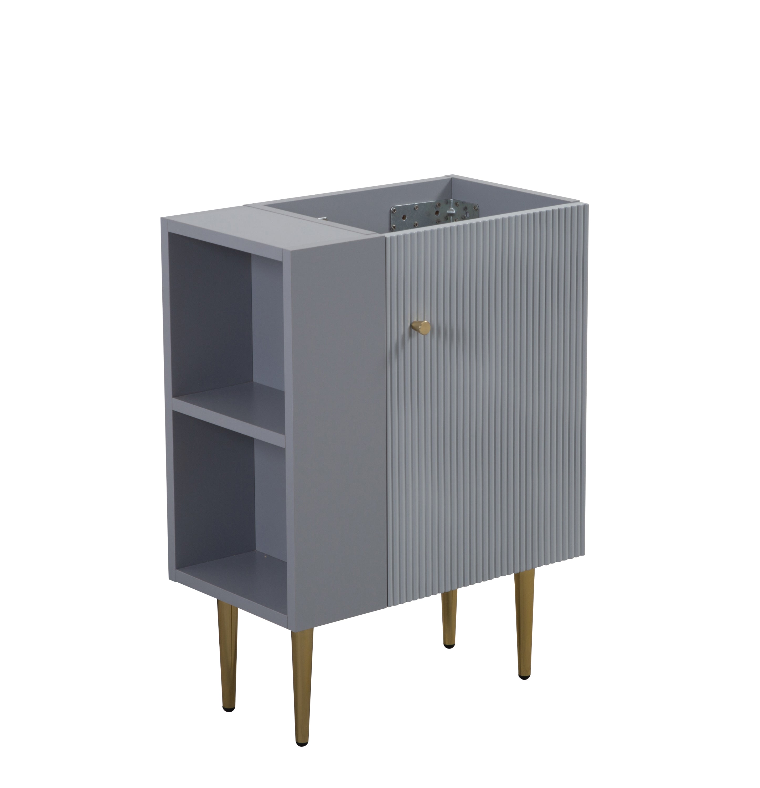 21.6' Vanity Base Only, Open Shelf on the Left, Matt Grey 24V06-21MGL