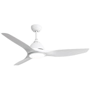 Modern 52 Inch Ceiling Fan with 22W LED Light, 3 ABS Blades, DC Motor, White for Indoor Use