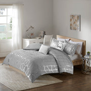 Full/Queen Metallic Printed Comforter Set