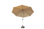 10FT Patio Umbrella, Outdoor Table Umbrella with Push Button Tilt and Crank, UV Protection Waterproof Market Sun Umbrella with 8 Sturdy Ribs for Garden, Deck, Backyard (Beige) –Base Not Included