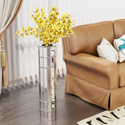 29.92'(76cm)Tall Floor Vase Mirrored Silver Round Vase for Home Decor Mirrored Glass Decorative Modern Vase Ideal for Living Rooms, Offices, and Centerpiece Displays