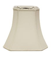 Cut Corner Square Bell Softback Lampshade with Washer Fitter, Natural Color Fabric Lampshade for Table Lamps, Natural Linen, 9' Top x 16' Bottom x 13' Height