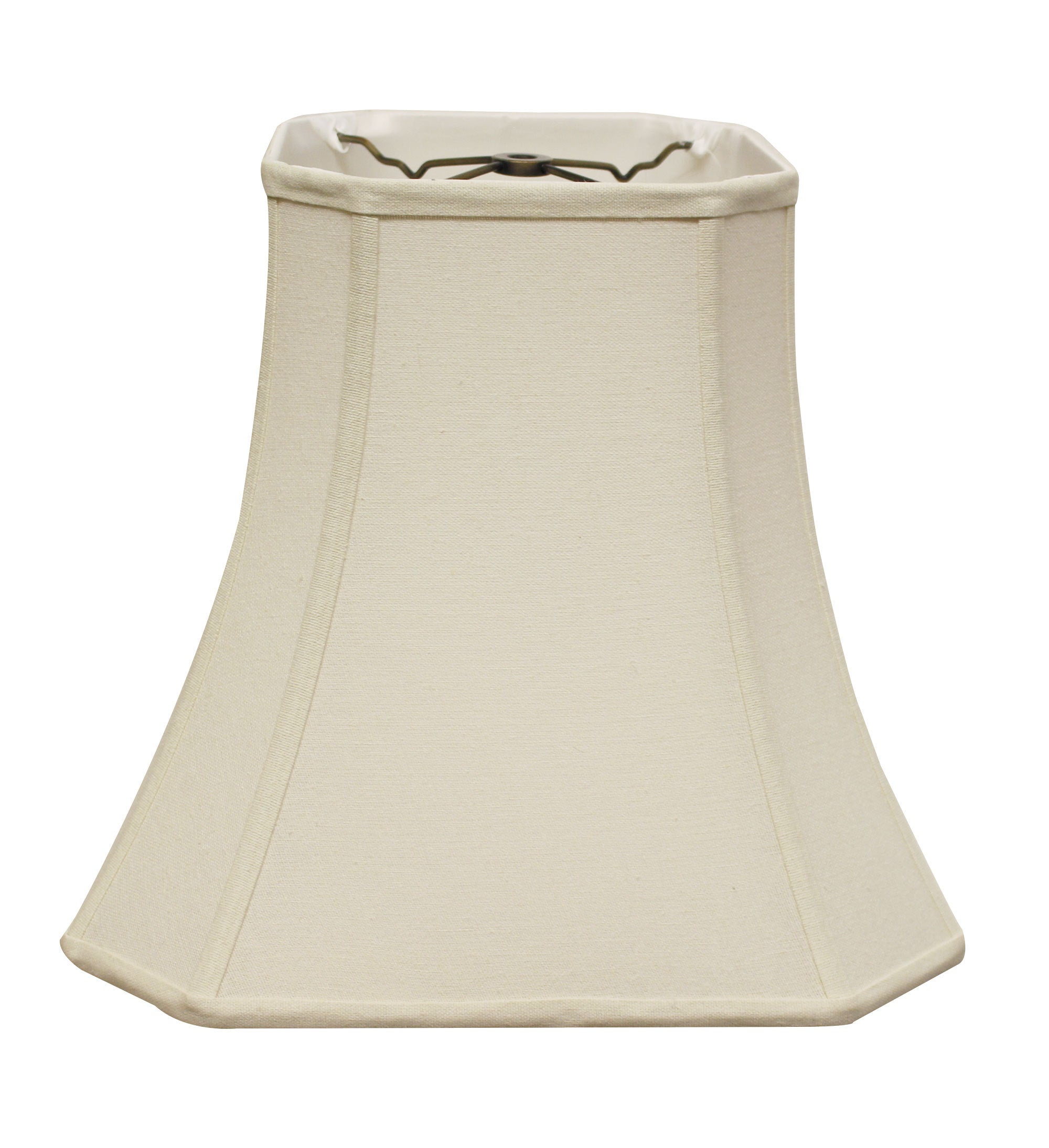 Cut Corner Square Bell Softback Lampshade with Washer Fitter, Natural Color Fabric Lampshade for Table Lamps, Natural Linen, 9' Top x 16' Bottom x 13' Height