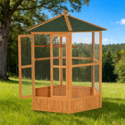 Bird Cage 69' Wooden Hexagonal Outdoor Aviary Flight Bird Cage