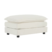 Chenille Fabric Ottomans Footrest to Combine with 2 Seater Sofa, 3 Seater Sofa and 4 Seater Sofa, White Chenille