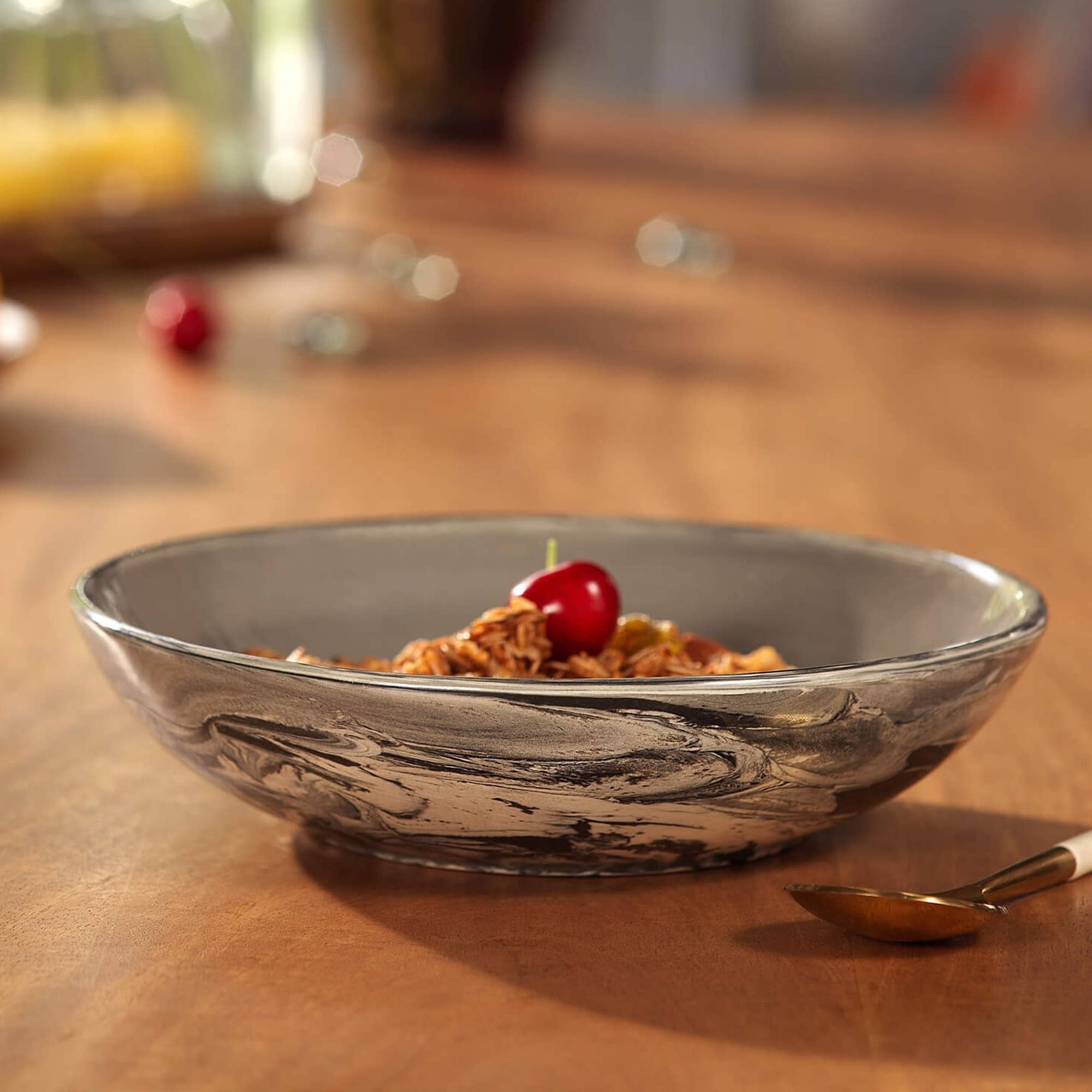 Jeronica Black Ceramic Serving/Pasta Bowl-13.5 OZ,