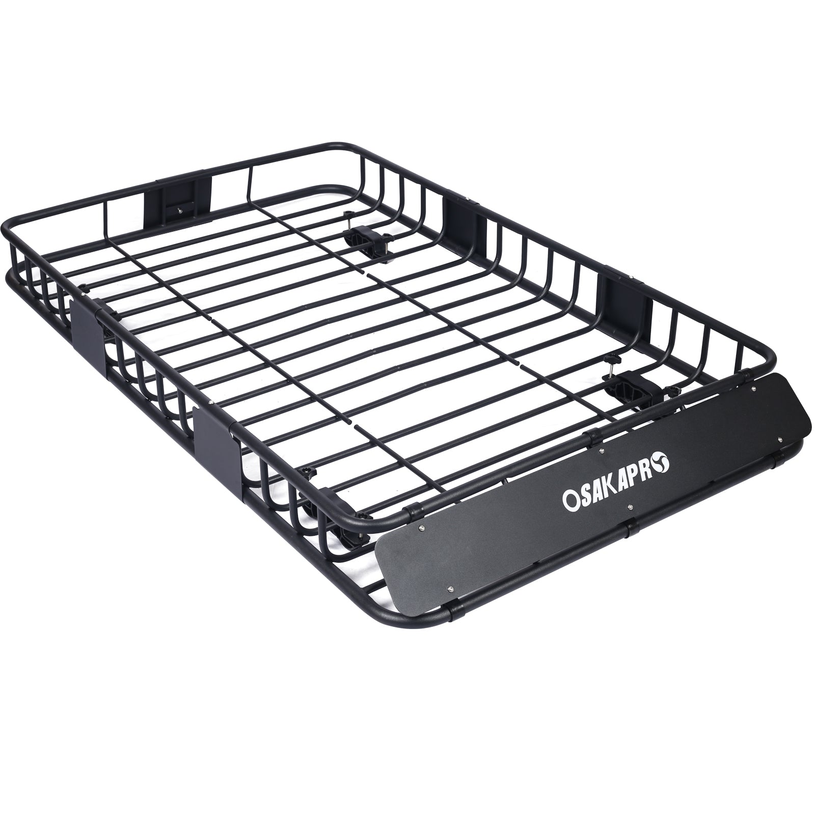 Rooftop Cargo Carrier Basket Universal Fit 64' Black Steel with Wind Fairing