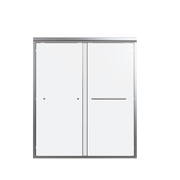 Semi-Frameless Double Sliding Shower Door with 1/4' Thick SGCC Tempered Glass, Chrome Finish, 56'-60' Width x 70' Height
