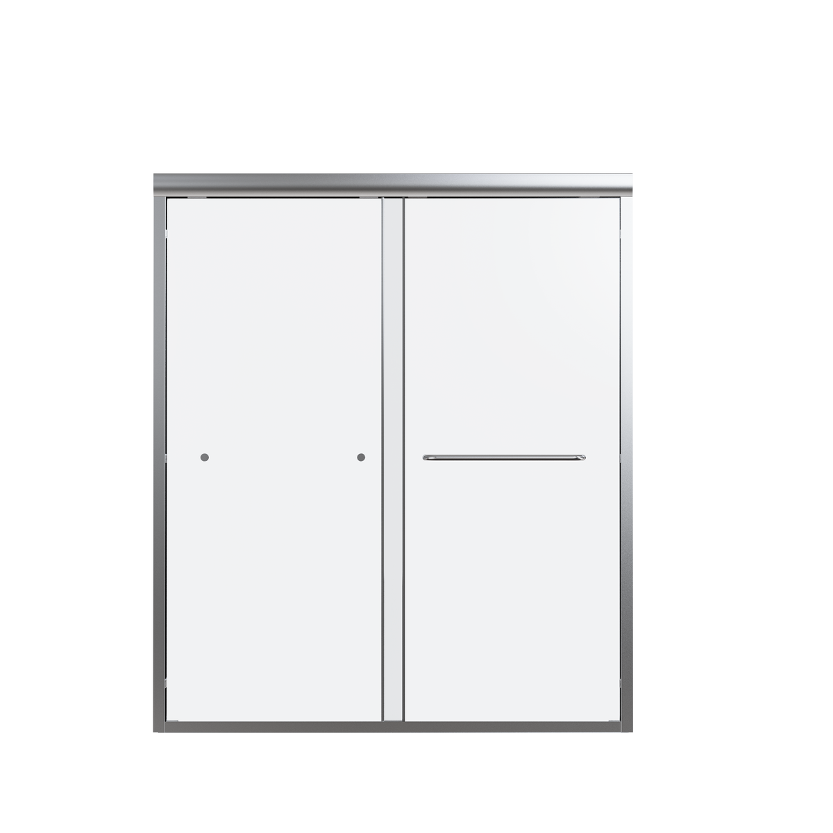 Semi-Frameless Double Sliding Shower Door with 1/4' Thick SGCC Tempered Glass, Chrome Finish, 56'-60' Width x 70' Height