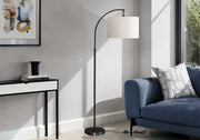 Lighting, 65'h, Floor Lamp, Black Metal, Ivory / Cream Shade, Contemporary