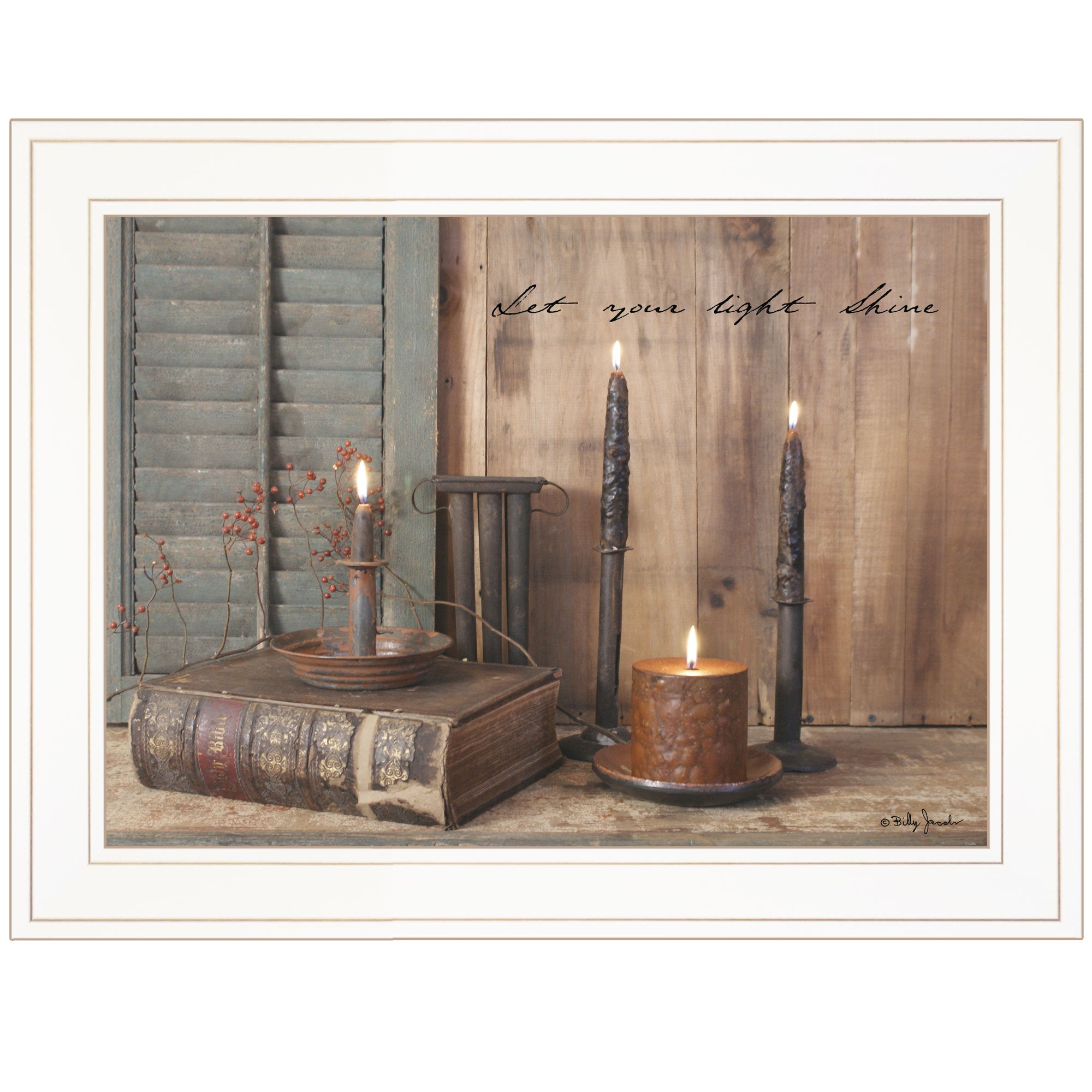 'Let Your Light Shine' by Billy Jacobs, Ready to Hang Framed Print, White Frame