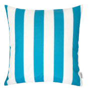 Horizon Stripe Pillow - Aqua Outdoor & Indoor, 20x20, Solarium Polyester Fabric with 100% Polyester Filling