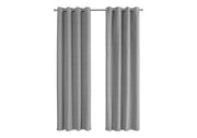 Curtain Panel, 2pcs Set, 54'w X 95'l, 100% Blackout, Grommet, Living Room, Bedroom, Kitchen, Grey Thermal Insulation Polyester, Contemporary, Modern