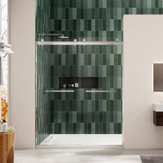 Bypass shower door, sliding door, with 5/16' tempered glass and Brushed Nickel  finish 6074
