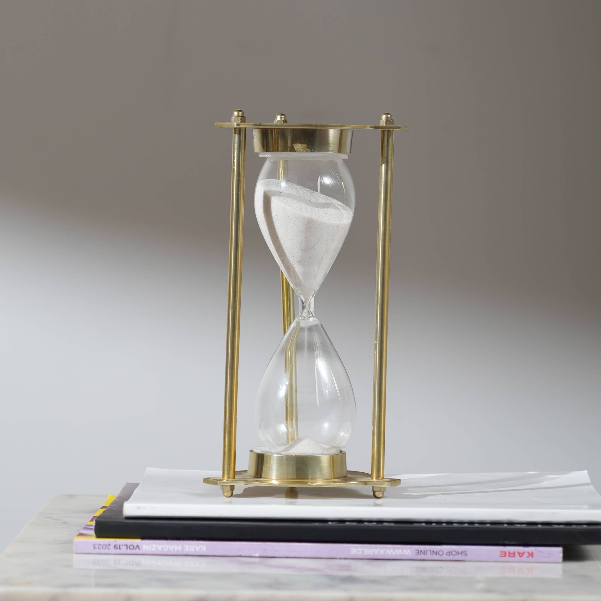 Decorative Aluminium Frame Sand Timer-Hourglass-4.5X4.5X9'
