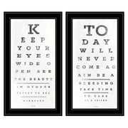 'Eye Charts' 2-Piece Vignette by Artisan Marla Rae, Ready to Hang Framed Print, Black Frame