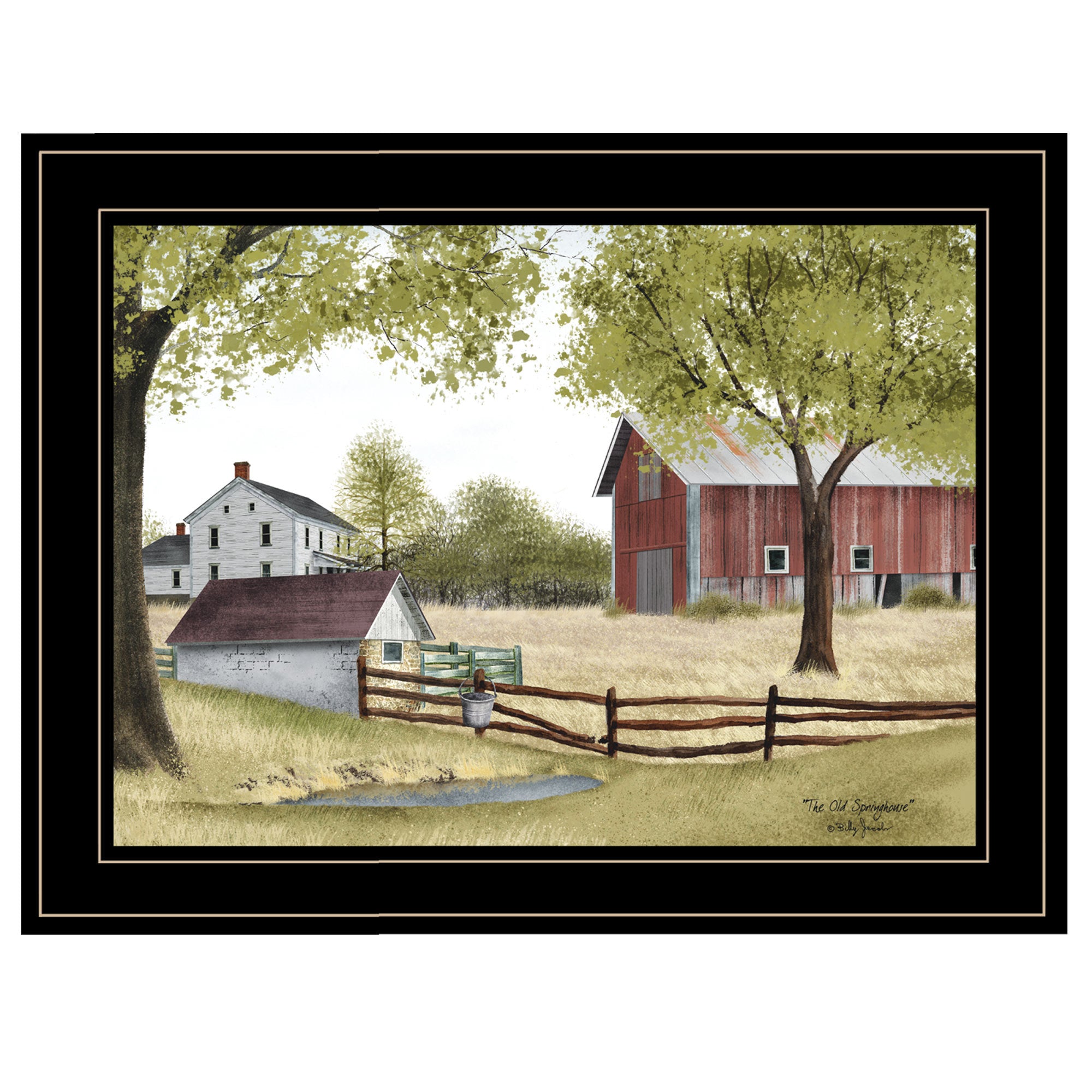 'The Old Spring House' by Billy Jacobs, Ready to Hang Framed Print, Black Frame