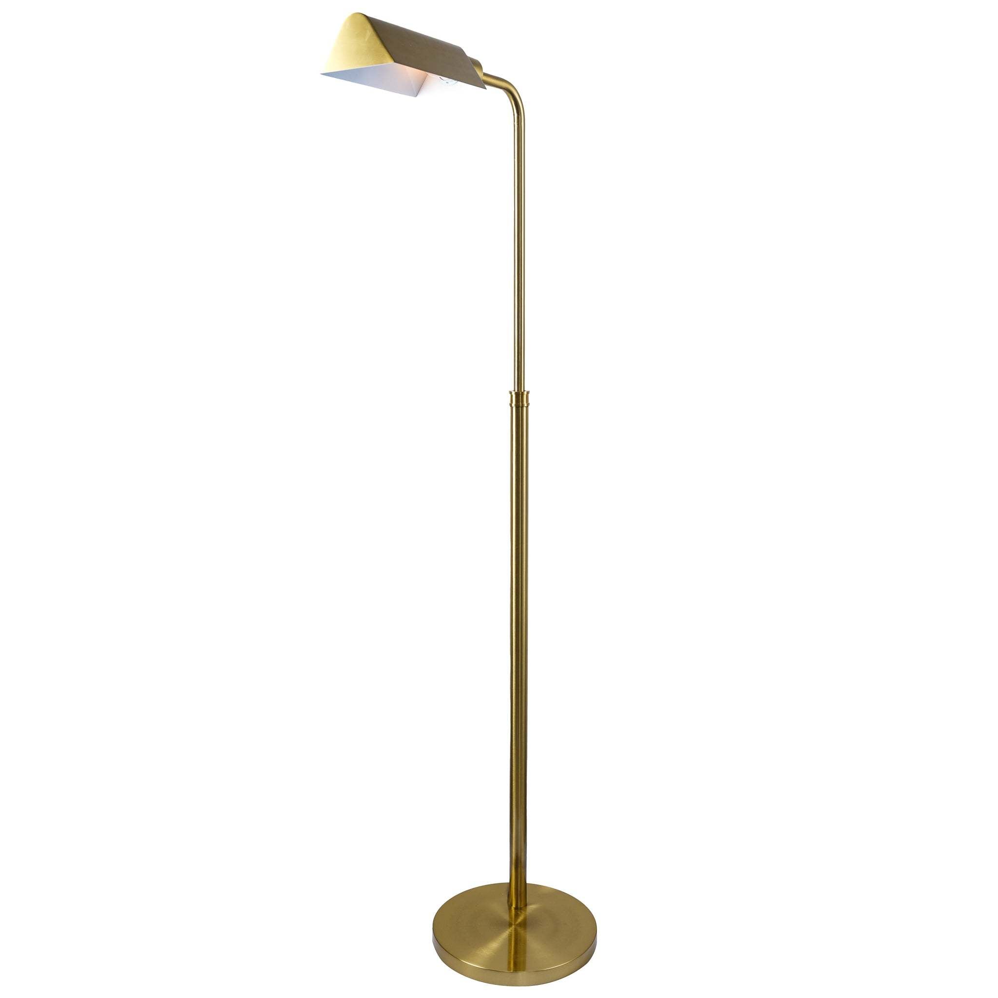 Minimalist Elara Floor Lamp with Neutral Shade, Gold Outer and White Inner, Metal, 65 Inch