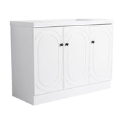 Contemporary Freestanding Bathroom Vanity with White Resin Sink & Soft-Close Cabinet Doors, Plywood, 48'