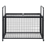 Rolling Sports Ball Storage Cart, Lockable Basketball Cage with Double Lids, Sport Equipment Holder Organizer for Indoor Outdoor, Steel Storage Rack for Garages, Playgroup, Gym and Schools