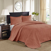 3 Piece Reversible Bedspread Set Clay Red Queen