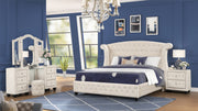 SOPHIA Crystal Tufted Full 4 Pc Vanity Bedroom Set Made with Wood in Cream (CA INVENTORY)