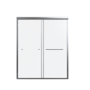 Semi-Frameless Double Sliding Shower Door with SGCC Tempered Glass, Chrome, 56'-60'W*72' H