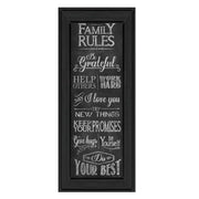 'Family Rules' By Susan Ball, Printed Wall Art, Ready To Hang Framed Poster, Black Frame