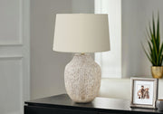 Lighting, 26'h, Table Lamp, Cream Ceramic, Ivory / Cream Shade, Transitional