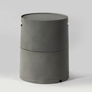 Steel Propane Tank Cover Round Tank Holder Hide-away Side Table Grey Concrete 14.75 x 14.75 x 20 inch