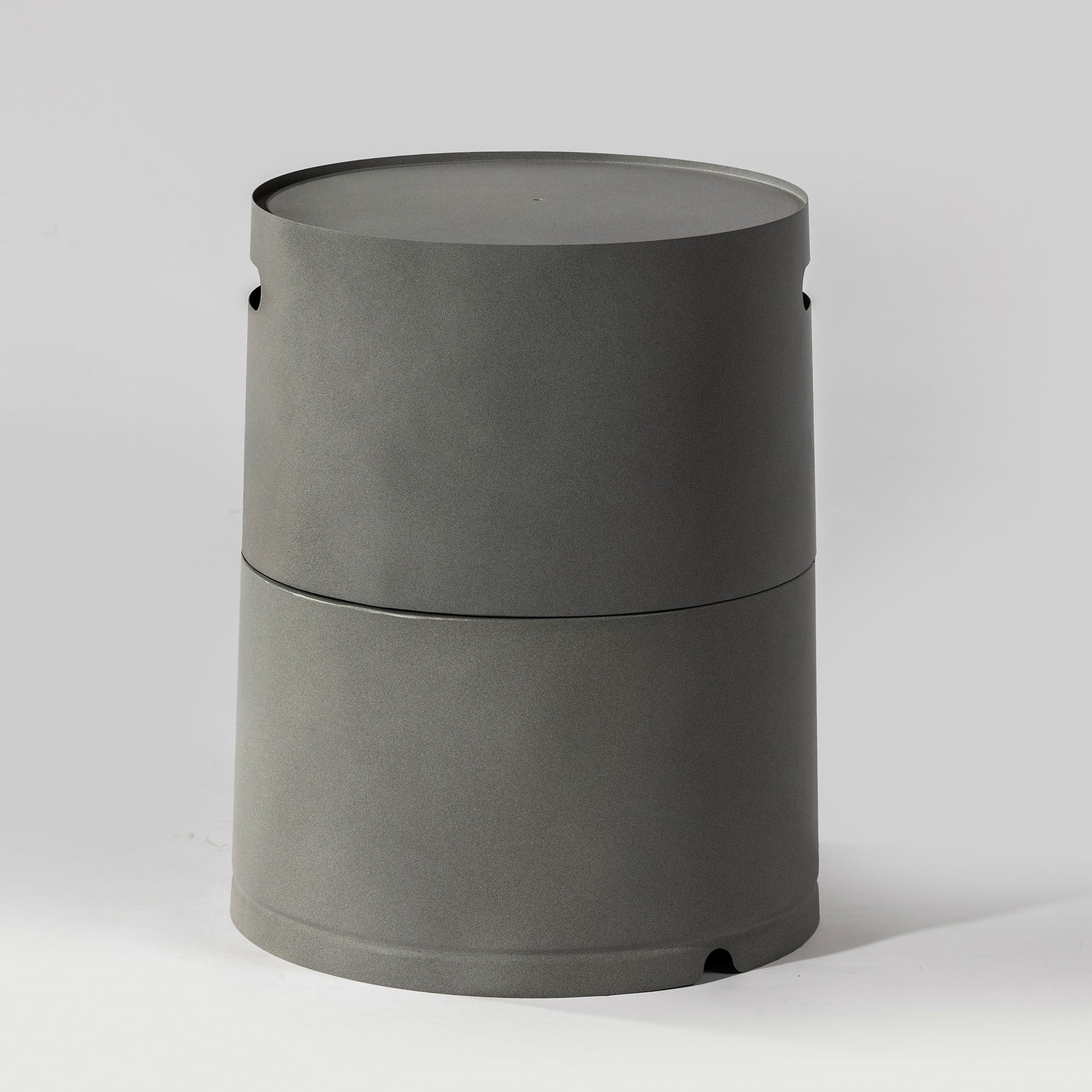 Steel Propane Tank Cover Round Tank Holder Hide-away Side Table Grey Concrete 14.75 x 14.75 x 20 inch