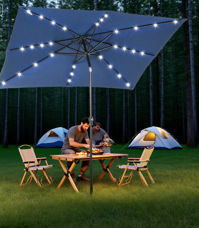 Sun Umbrella Solar Umbrella, Lighted Patio Umbrella