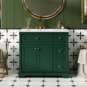 36' Vanity with Top for Bathroom, Modern Bathroom Storage Vanity Includes Adjustable Shelf, Soft Closing Doors, 3 Drawers and Tip Out Drawer