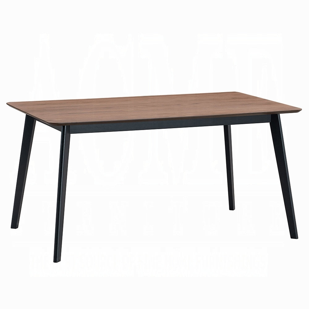 Contemporary Black and Walnut Finish Dining Table 1pc Wooden Kitchen Dining Furniture