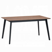 Contemporary Black and Walnut Finish Dining Table 1pc Wooden Kitchen Dining Furniture