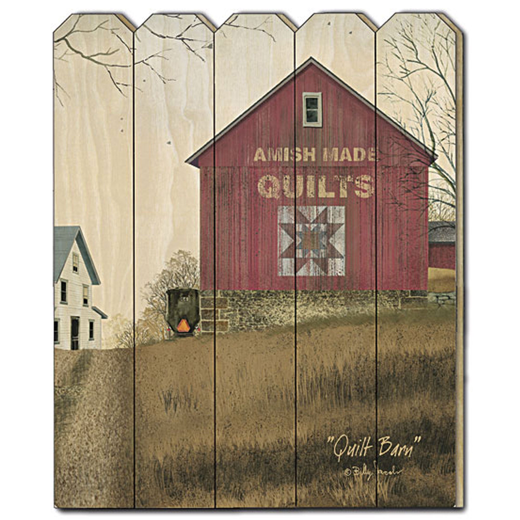 'Quilt Barn' by Billy Jacobs, Printed Wall Art on a Wood Picket Fence